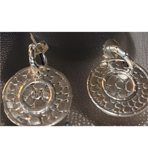 John Hardy Sterling Silver Kali Disc dangle/ drop earrings NEW! Org price $495 - Picture 3 of 4
